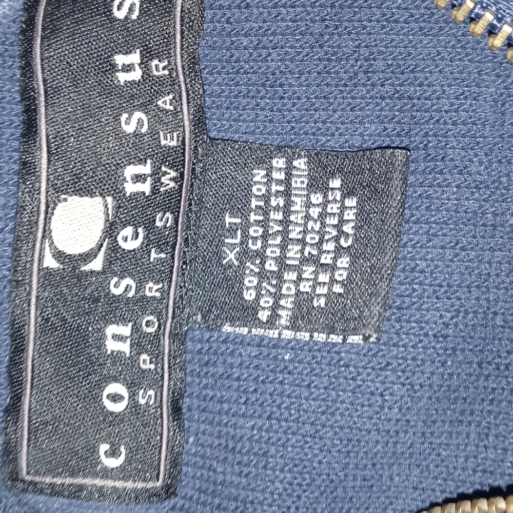 CONSENSUS sports wear. Mens Sz. XLT. Longsleeve Top with zipper Henley top. - Picture 4 of 5
